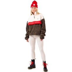 Eivy Ball Fleece Mid Layer Offwhite & Leopard Damen -Skiausrüstung Rabatte eivy ball fleece 6221190218 6066 04 gross