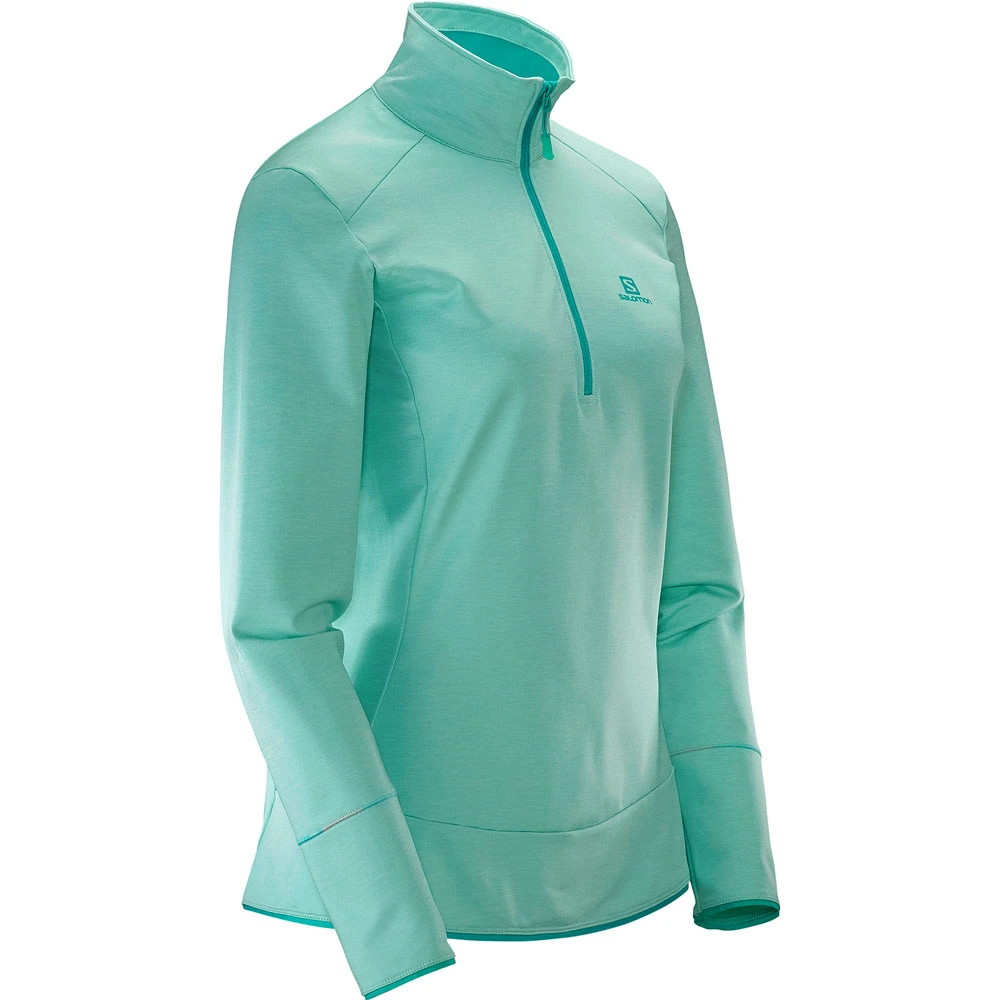 Salomon Discovery Half-Zip Langarmshirt Yucca Heather Damen 2 Salomon Discovery Half-Zip Langarmshirt Yucca Heather Damen – Bild 2