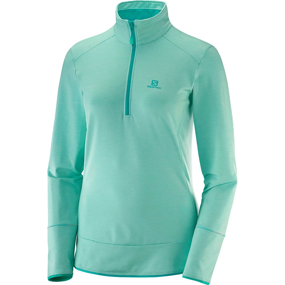Salomon Discovery Half-Zip Langarmshirt Yucca Heather Damen 1 Salomon Discovery Half-Zip Langarmshirt Yucca Heather Damen
