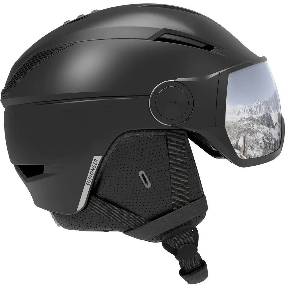 Salomon Pioneer Visor Skihelm Black/Silver Uni Herren 1 Salomon Pioneer Visor Skihelm Black/Silver Uni Herren
