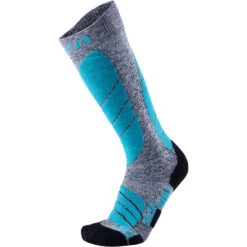 UYN Ski Pro Race Wintersocken Grey Melange/Turquoise Damen